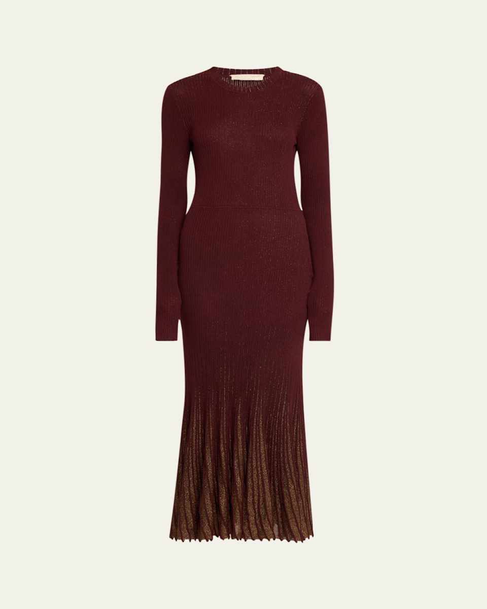 Mila Shimmer Ribbed Maxi Sweater Dress
